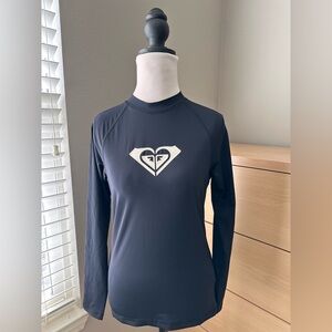 Roxy Black Long Sleeve Top with White Logo